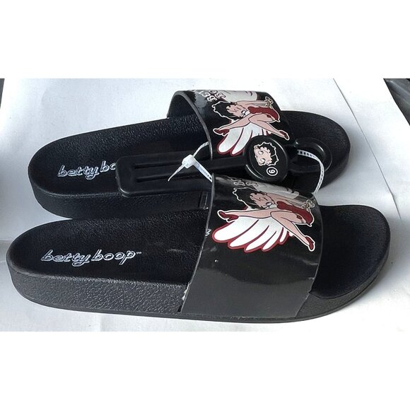 NEW Betty Boop Wings Footbed Slide Slip-on Flat Beach Summer Sandals Women's - Picture 4 of 5